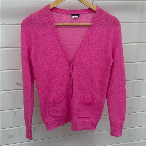 J. Crew Sweaters - J. Crew Vibrant Pink Knit Sweater Alpaca Merino Wool Blend Small